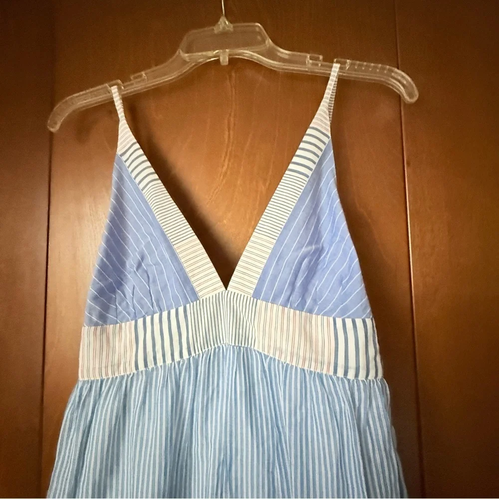 Le Superbe Getting Vertical Blue Striped Beach Dress. NWT Sz Medium Ret $395 - Picture 8 of 12